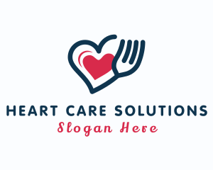 Heart Fork Utensil logo design