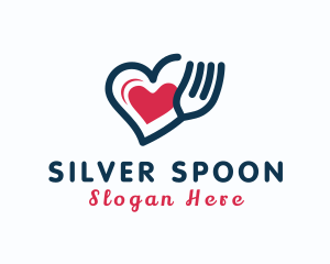 Utensil - Heart Fork Utensil logo design