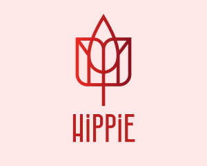 Red Tulip Flower  Logo