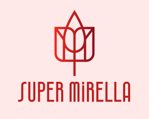 Eco Friendly - Red Tulip Flower logo design