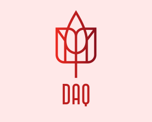 Red - Red Tulip Flower logo design