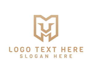 Geometric - Gaming Lion Letter M logo design