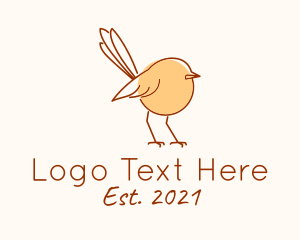 Plover - Sparrow Bird Line Art logo design