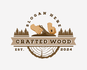 Wood Planer Carpentry Tool logo design