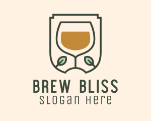 Natural Kombucha Glass logo design