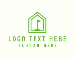 Polygonal - Green Home Golf Course logo design