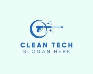 Sanitizing - Sparkling Power Washer Cleaning logo design