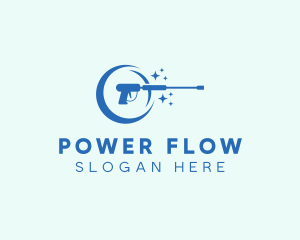 Sparkling Power Washer Cleaning logo design