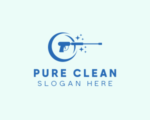 Sparkling Power Washer Cleaning logo design