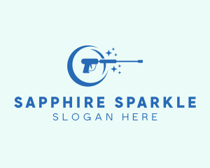 Sparkling Power Washer Cleaning logo design