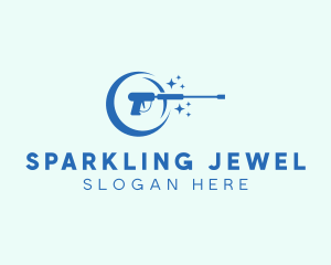 Sparkling Power Washer Cleaning logo design