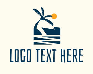 Holiday - Afternoon Tropical Beach Scene logo design