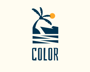 Baywatch - Afternoon Tropical Beach Scene logo design