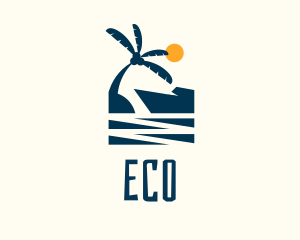 Holiday - Afternoon Tropical Beach Scene logo design