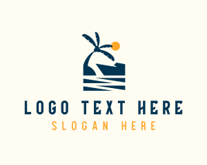 Scene - Afternoon Tropical Beach Scene logo design