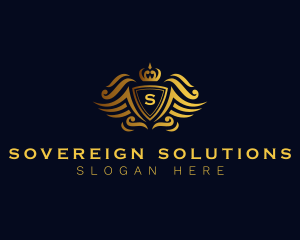 Sovereign - Elegant Crown Wing Crest logo design