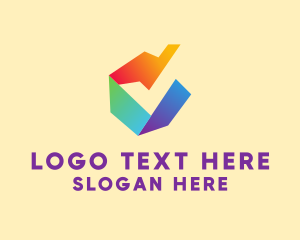 Digital Media - Colorful Company Letter V logo design