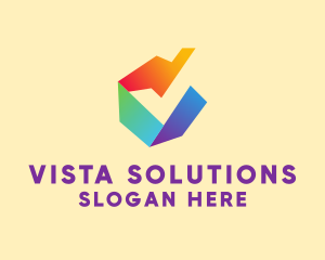 Colorful Company Letter V  logo design