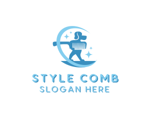 Comb - Dog Comb Grooming logo design