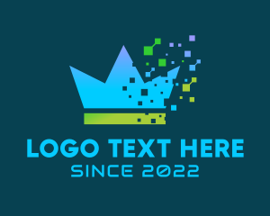 Royal - Digital Crown Pixel logo design