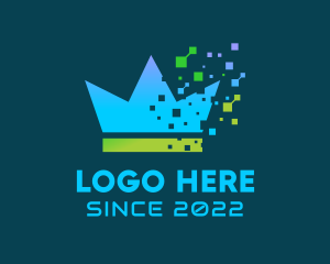 Networking - Digital Crown Pixel logo design