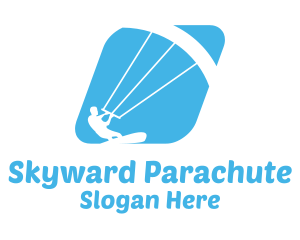 Parachute - Blue Kitesurfing Sports logo design