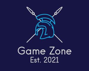 Online Gamer - Spartan Knight Spear logo design