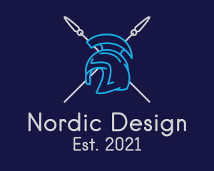 Scandinavia - Spartan Knight Spear logo design