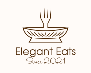 Dinnerware - Minimalist Fork Plate logo design