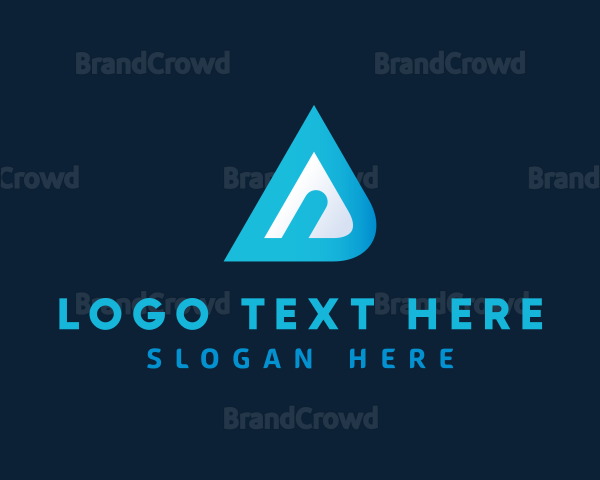 Modern Triangle Tech Letter A Logo