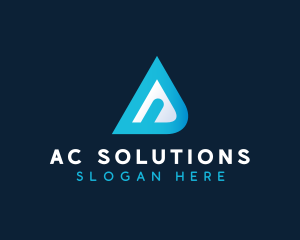 Modern Triangle Tech Letter A logo design