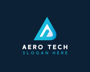 Modern Triangle Tech Letter A logo design