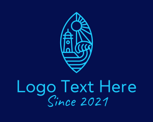 Sun - Lighthouse Coastal Landmark logo design
