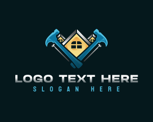 Property Developer - Roofing Renovation Hammer logo design