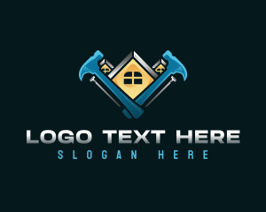 Embelm - Roofing Renovation Hammer logo design