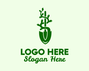 Orchard - Green Shovel Vine logo design