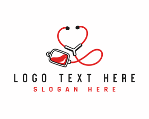 Medicinal - Stethoscope Blood Bag logo design