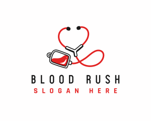 Stethoscope Blood Bag logo design