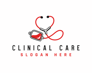 Stethoscope Blood Bag logo design