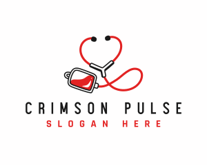 Stethoscope Blood Bag logo design