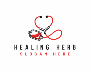 Medicinal - Stethoscope Blood Bag logo design