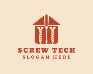 House Screwdriver Screw  logo design