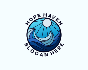 Moon - Sea Surfing Resort logo design