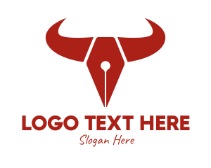 Writing - Bull Fountain Pen logo design