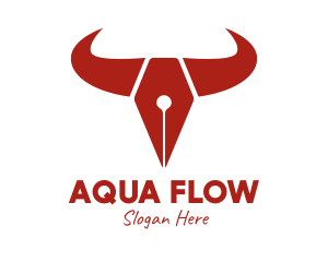 Fountain - Bull Fountain Pen logo design