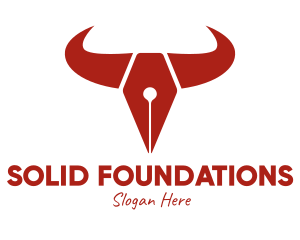 Horns - Bull Fountain Pen logo design