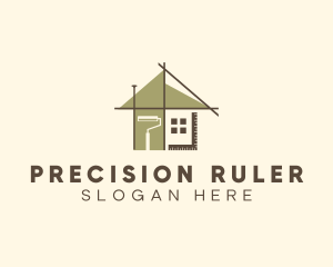 Ruler - House Construction Tools logo design