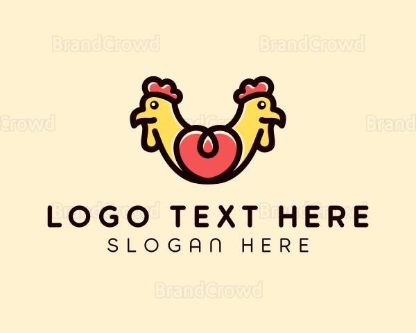 Symmetrical Chicken Heart Logo