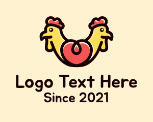 Symmetrical - Symmetrical Chicken Heart logo design