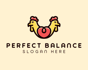 Symmetrical Chicken Heart logo design